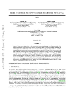 Deep Iterative Reconstruction for Phase Retrieval