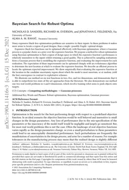 Bayesian Search for Robust Optima