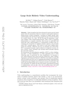 Large Scale Holistic Video Understanding