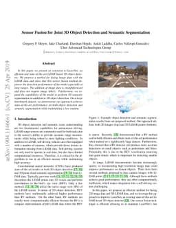 Sensor Fusion for Joint 3D Object Detection and Semantic Segmentation