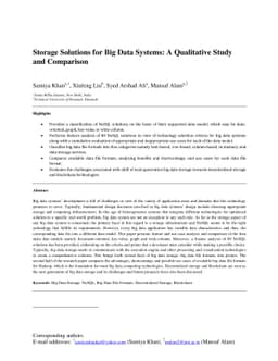 Storage Solutions for Big Data Systems: A Qualitative Study and
  Comparison