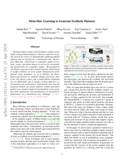 Meta-Sim: Learning to Generate Synthetic Datasets