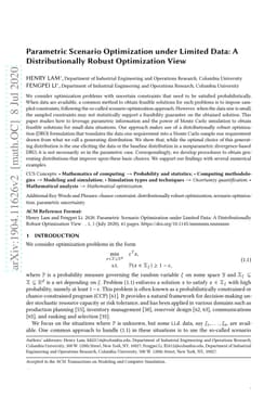 Parametric Scenario Optimization under Limited Data: A Distributionally
  Robust Optimization View