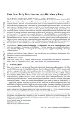 Fake News Early Detection: An Interdisciplinary Study