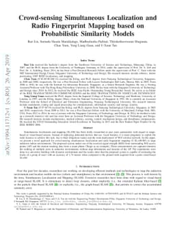 Crowd-sensing Simultaneous Localization and Radio Fingerprint Mapping
  based on Probabilistic Similarity Models