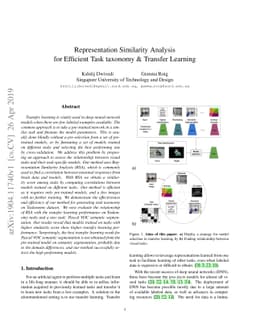 Representation Similarity Analysis for Efficient Task taxonomy &
  Transfer Learning