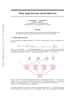 Think Again Networks and the Delta Loss