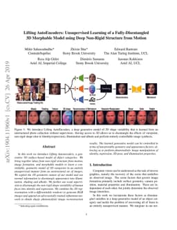 Lifting AutoEncoders: Unsupervised Learning of a Fully-Disentangled 3D
  Morphable Model using Deep Non-Rigid Structure from Motion