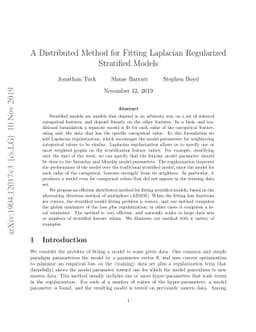 A Distributed Method for Fitting Laplacian Regularized Stratified Models