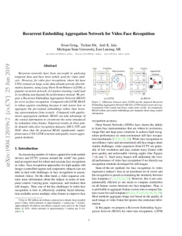 Recurrent Embedding Aggregation Network for Video Face Recognition
