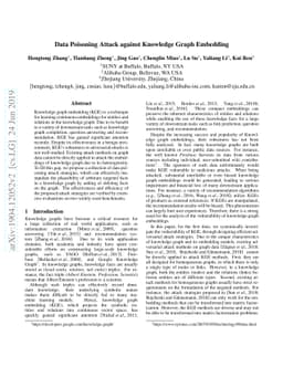 Data Poisoning Attack against Knowledge Graph Embedding