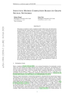 Inductive Matrix Completion Based on Graph Neural Networks
