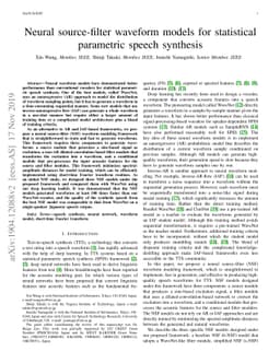 Neural source-filter waveform models for statistical parametric speech
  synthesis