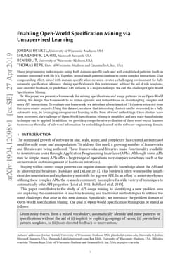 Enabling Open-World Specification Mining via Unsupervised Learning
