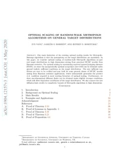 Optimal Scaling of Random-Walk Metropolis Algorithms on General Target
  Distributions