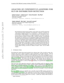 Analysis of Confident-Classifiers for Out-of-distribution Detection