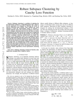 Robust subspace clustering by Cauchy loss function