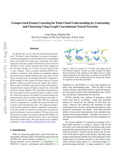 Unsupervised Feature Learning for Point Cloud by Contrasting and
  Clustering With Graph Convolutional Neural Network