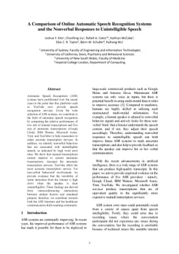 A Comparison of Online Automatic Speech Recognition Systems and the
  Nonverbal Responses to Unintelligible Speech