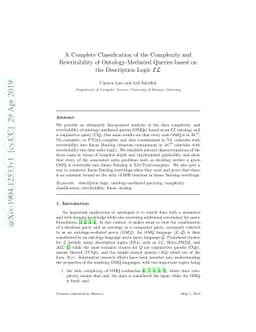 A Complete Classification of the Complexity and Rewritability of
  Ontology-Mediated Queries based on the Description Logic EL