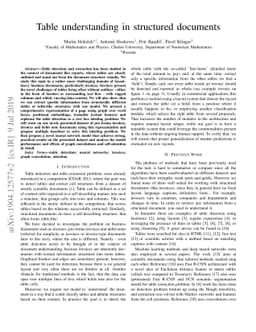 Table understanding in structured documents