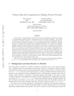 Winner-Take-All Computation in Spiking Neural Networks