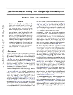 A Personalized Affective Memory Neural Model for Improving Emotion
  Recognition