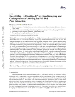 DeepHMap++: Combined Projection Grouping and Correspondence Learning for
  Full DoF Pose Estimation