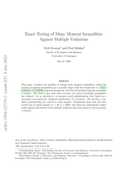 Exact Testing of Many Moment Inequalities Against Multiple Violations