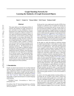 Graph Matching Networks for Learning the Similarity of Graph Structured
  Objects