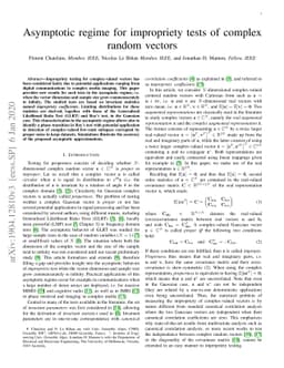 Asymptotic regime for impropriety tests of complex random vectors