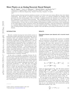 Wave Physics as an Analog Recurrent Neural Network