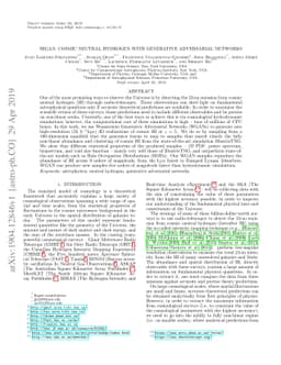 HIGAN: Cosmic Neutral Hydrogen with Generative Adversarial Networks