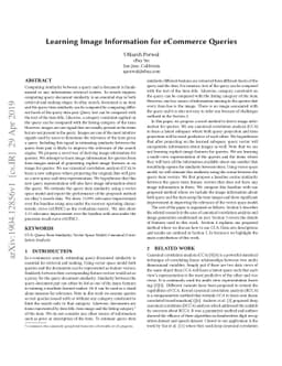 Learning Image Information for eCommerce Queries