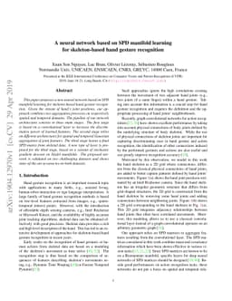 A neural network based on SPD manifold learning for skeleton-based hand
  gesture recognition