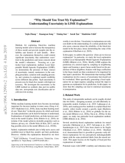 "Why Should You Trust My Explanation?" Understanding Uncertainty in LIME
  Explanations