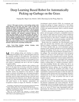 Deep Learning Based Robot for Automatically Picking up Garbage on the
  Grass
