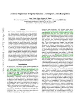 Memory-Augmented Temporal Dynamic Learning for Action Recognition