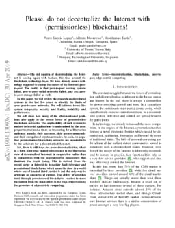 Please, do not decentralize the Internet with (permissionless)
  blockchains!