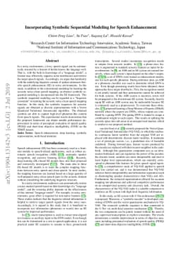 Incorporating Symbolic Sequential Modeling for Speech Enhancement