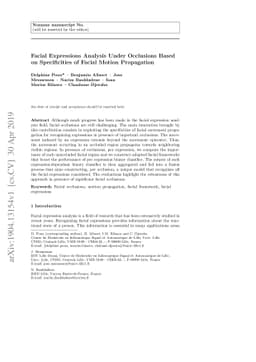 Facial Expressions Analysis Under Occlusions Based on Specificities of
  Facial Motion Propagation