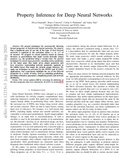 Property Inference for Deep Neural Networks