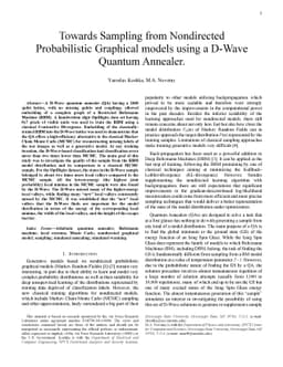 Towards Sampling from Nondirected Probabilistic Graphical models using a
  D-Wave Quantum Annealer