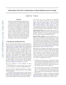 Information-Theoretic Considerations in Batch Reinforcement Learning