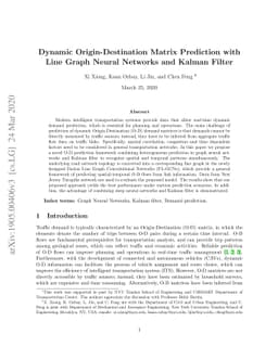 Dynamic Origin-Destination Matrix Prediction with Line Graph Neural
  Networks and Kalman Filter