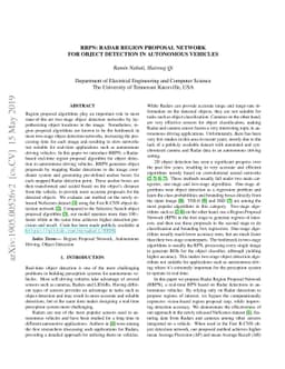 RRPN: Radar Region Proposal Network for Object Detection in Autonomous
  Vehicles