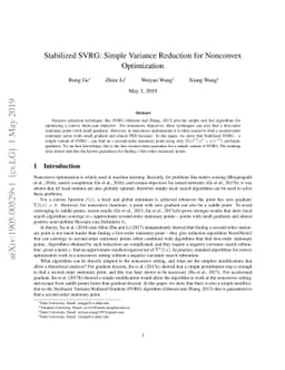 Stabilized SVRG: Simple Variance Reduction for Nonconvex Optimization