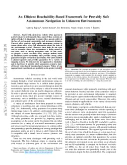 An Efficient Reachability-Based Framework for Provably Safe Autonomous
  Navigation in Unknown Environments