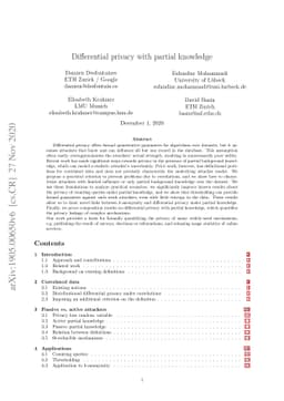 Differential privacy with partial knowledge