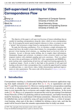 Self-supervised Learning for Video Correspondence Flow
